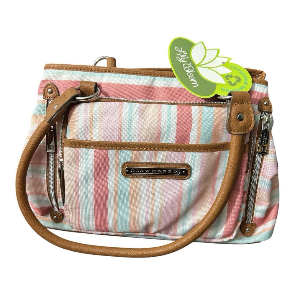 Lily Bloom Maggie Satchel Painted Stripe Eco Friendly NWT MSRP $75